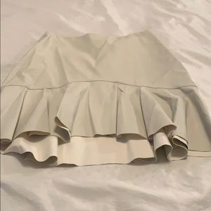 White Ruffle Zara Faux leather Skirt
